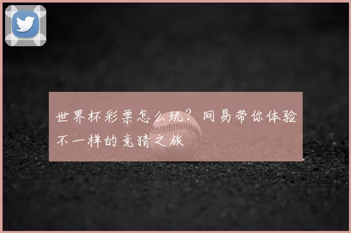 世界杯彩票怎么玩？网易带你体验不一样的竞猜之旅